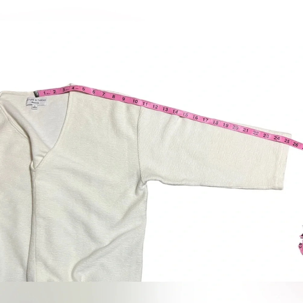 Madewell Texture & Thread pullover cropped sweater tie-front XL EUC - Picture 8 of 13